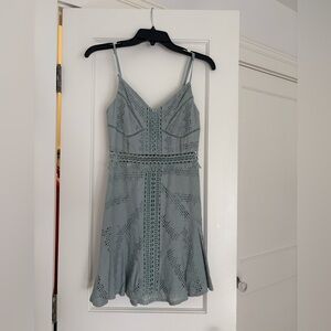 Chic Lace Mini Dress in Soft Blue